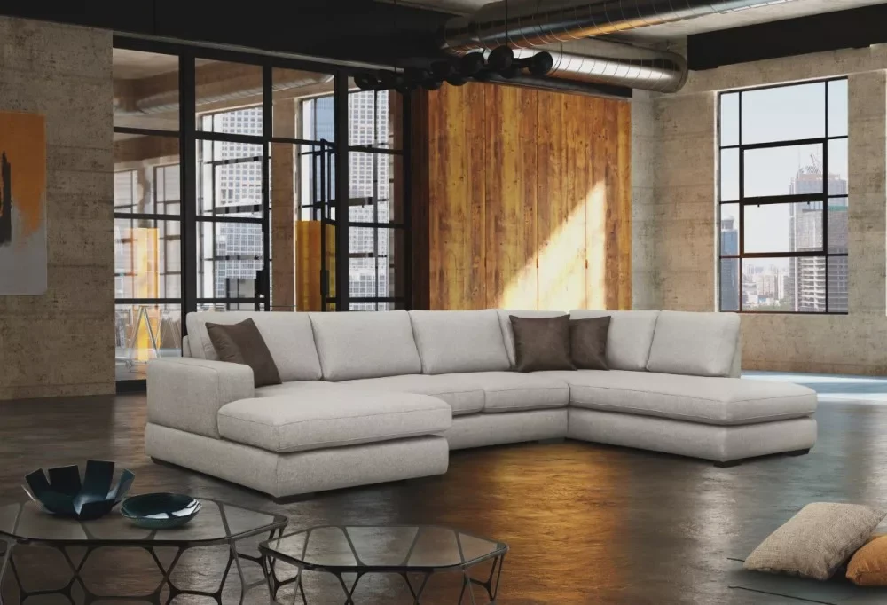 Alano U-alakú sarok ülőgarnitúra 159 cm X 358 cm X 219 cm - jobbos – lakberendezési illusztráció