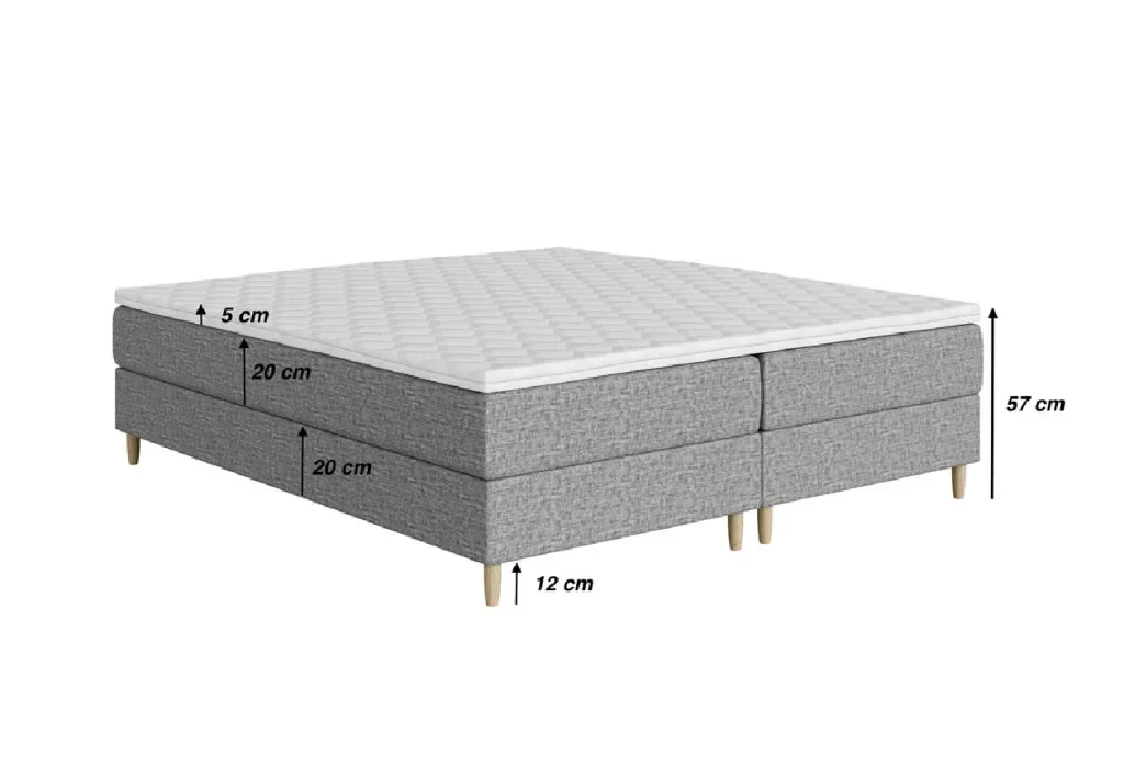 Fejtámla nélküli alacsony boxspring ágy 80 X 200 – lakberendezési illusztráció
